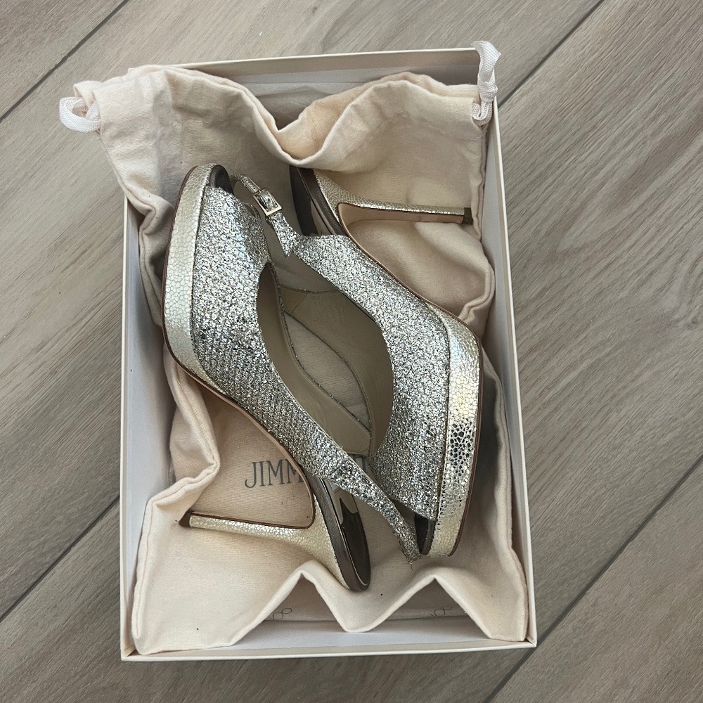Jimmy Choo Sparkle Glitter Slingback - EU Size 37 (US 7)